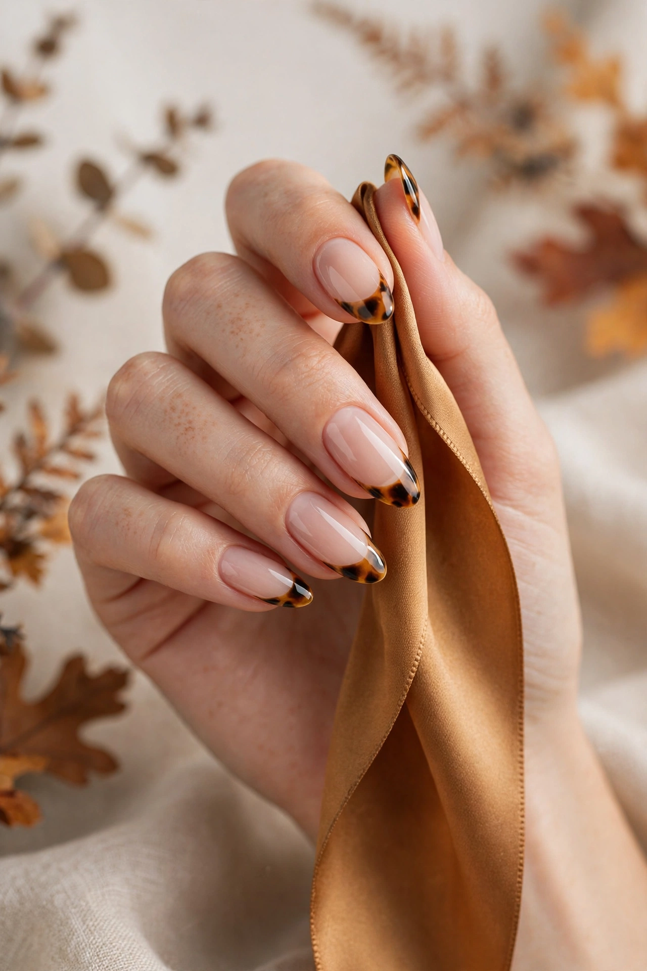 Tortoiseshell French tip nails
