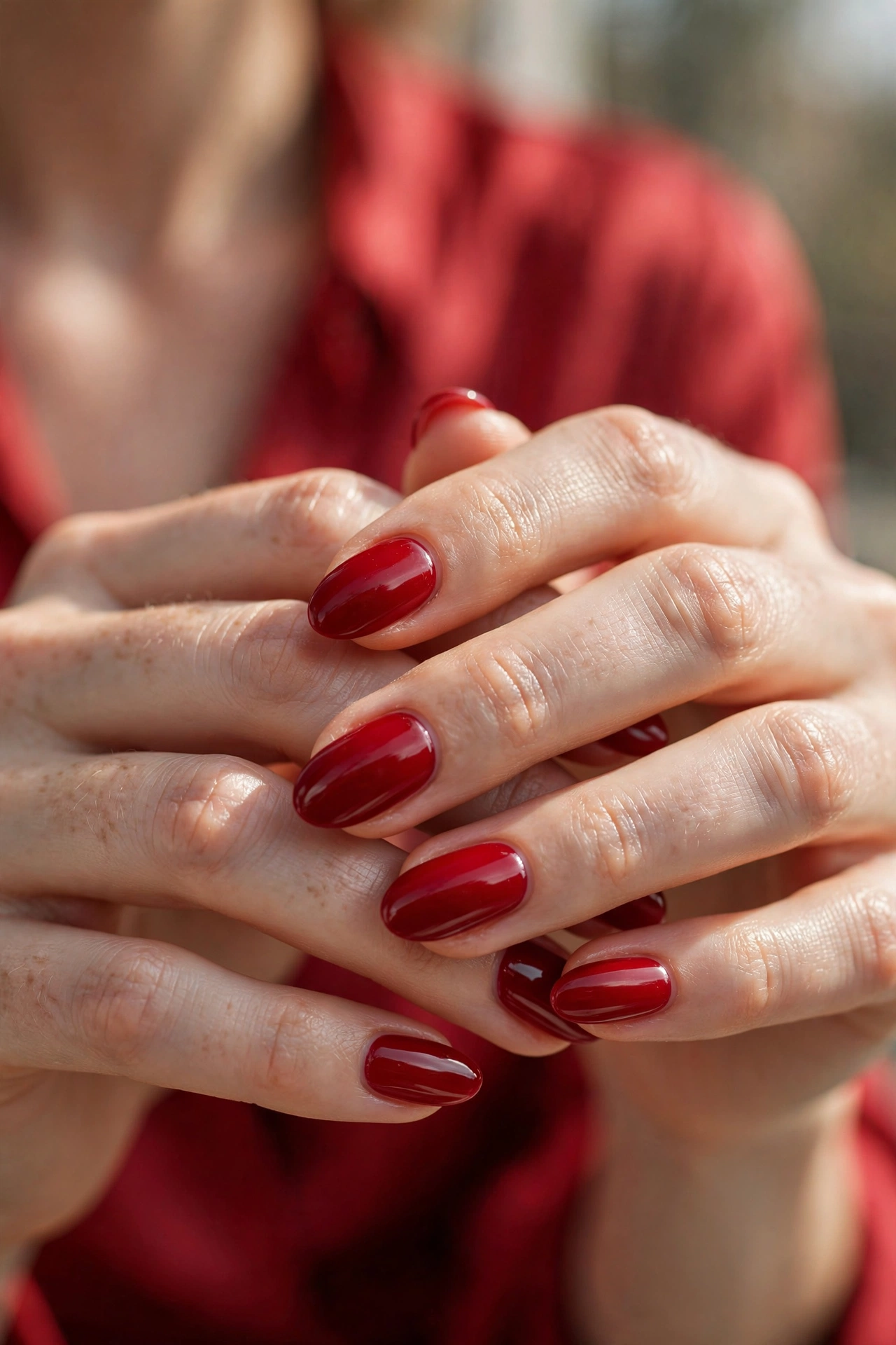 Classic cherry red nails