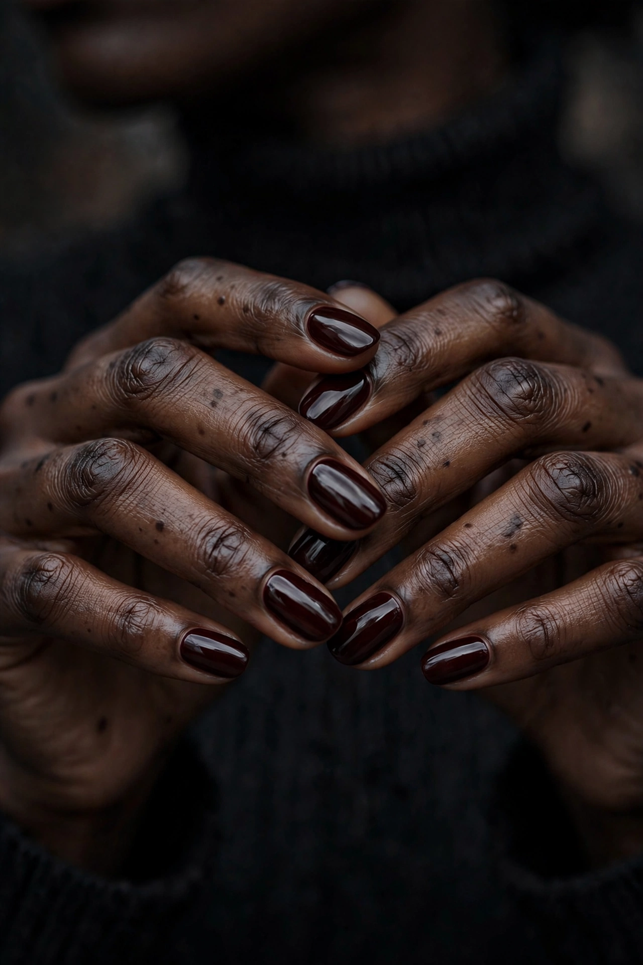 Deep oxblood red nails
