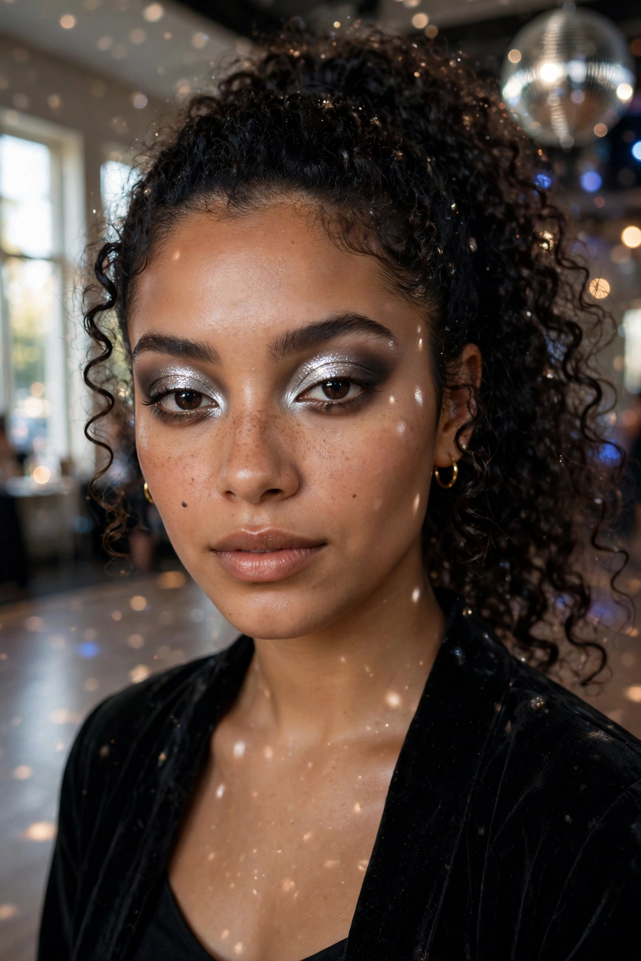 Silver halo eye makeup